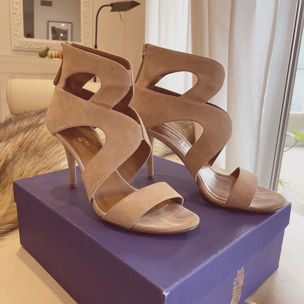 COPY - Aquazzura nude suede sandals